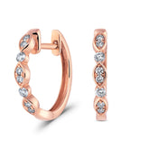 Marquise Diamond Hoop Earrings Rose Gold - Dracakis Jewellers